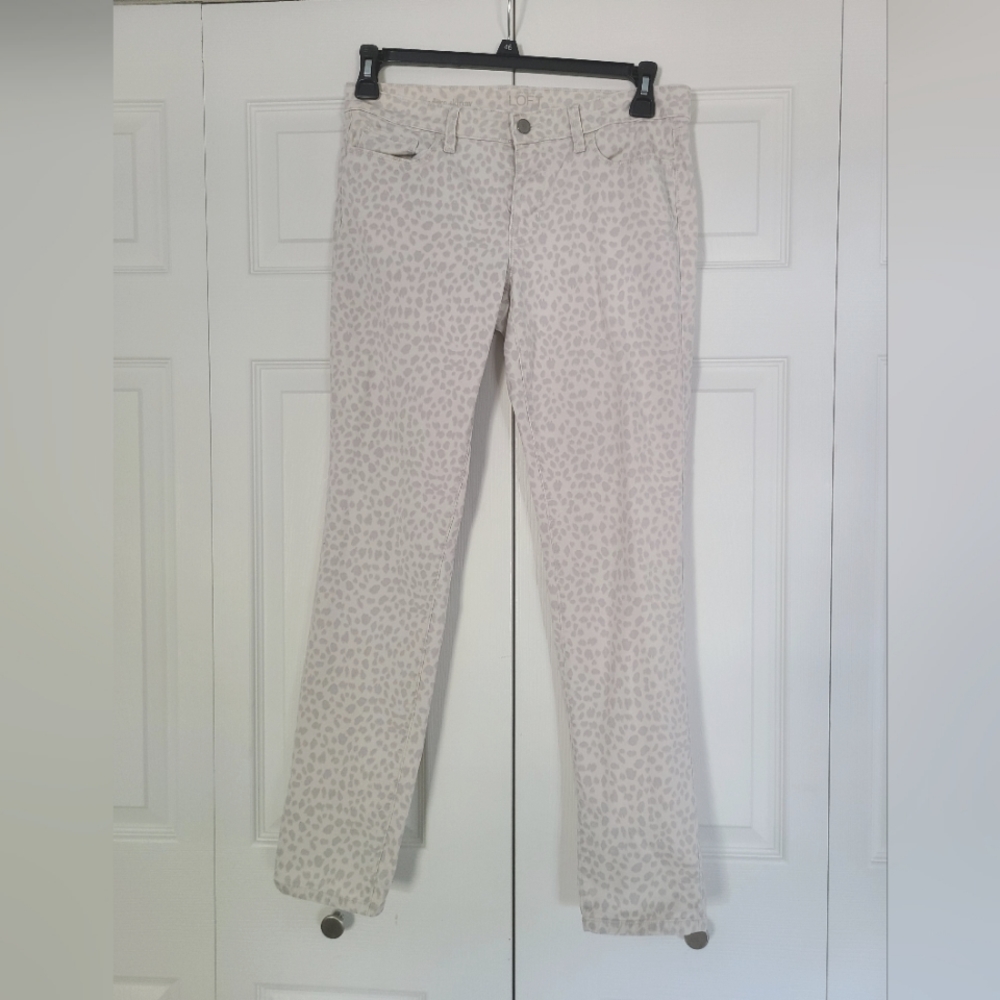 Ann Taylor LOFT Modern Skinny neutrals pattern pants